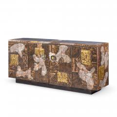 Paul Evans Paul Evans for Directional Mid Century Copper Pewter Bronze Patchwork Credenza - 4585249