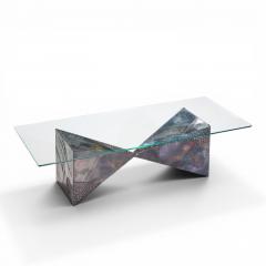 Paul Evans Paul Evans for Directional PE13 Mid Century Bronzed Steel and Glass Coffee Table - 4544786
