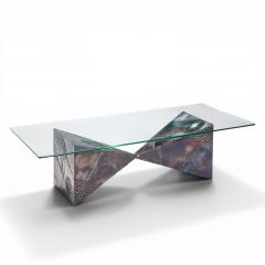 Paul Evans Paul Evans for Directional PE13 Mid Century Bronzed Steel and Glass Coffee Table - 4544849