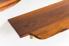 Paul Evans Phillip Lloyd Powell Pair of Wall Mounted Walnut Shelves - 2385184