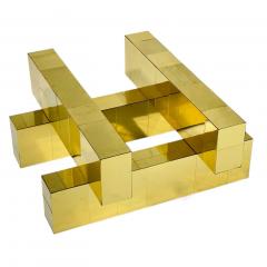 Paul Evans Phillip Lloyd Powell Paul Evans Cityscape Brass Coffee Table w Smoked Glass 1970 - 4316506