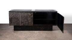 Paul Evans Phillip Lloyd Powell Paul Evans Sculpted Bronze Patchwork Steel Slate Cabinet 1968 - 4747671
