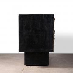 Paul Evans Phillip Lloyd Powell Paul Evans Sculpted Bronze Patchwork Steel Slate Cabinet 1968 - 4747675