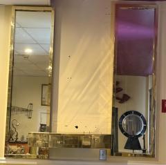 Paul Evans RARE SIGNED DOUBLE BRASS CITYSCAPE MIRRORS CENTER FLOATING CONSOLE BY PAUL EVANS - 4493870