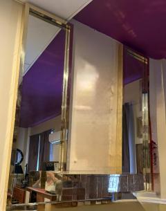 Paul Evans RARE SIGNED DOUBLE BRASS CITYSCAPE MIRRORS CENTER FLOATING CONSOLE BY PAUL EVANS - 4493873