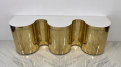 Paul Evans Rare Paul Evans Cylindrical Console Wavy Front Credenza C 1980s - 3872116