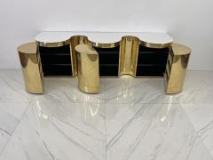 Paul Evans Rare Paul Evans Cylindrical Console Wavy Front Credenza C 1980s - 3872123