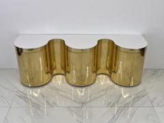 Paul Evans Rare Paul Evans Cylindrical Console Wavy Front Credenza C 1980s - 3872124