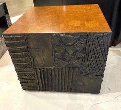 Paul Evans Rare Sculpted Bronze Side Table by Paul Evans for Directional - 4603683