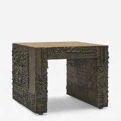 Paul Evans Rare Sculpted Bronze Side Table by Paul Evans for Directional - 4603759