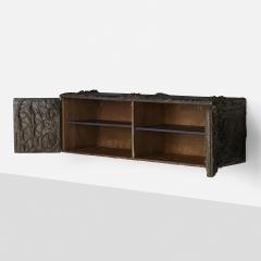 Paul Evans Rare Sculpted Bronze Wall Hanging Cabinet by Paul Evans Model - 4005171