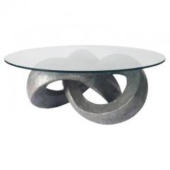 Paul Evans Round Studio Mid Century Abstract Modern Coffee Table in Sculptural Form Glass - 3330881