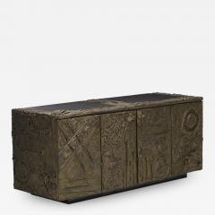 Paul Evans Sculped and Patinated Bronze Credenza by Paul Evans for Directional - 1388349