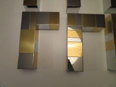 Paul Evans Set Paul Evans for Directional Chrome Brass Cityscape Shelf Brackets Console - 1549232