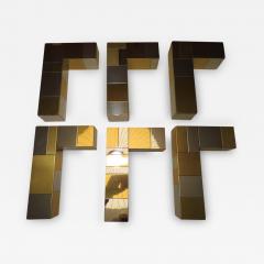 Paul Evans Set Paul Evans for Directional Chrome Brass Cityscape Shelf Brackets Console - 1551368