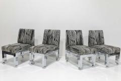 Paul Evans Set of Four Chrome Cityscape Dining Chairs by Paul Evans for Directional - 3979958