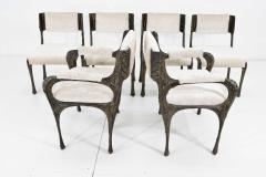 Paul Evans Set of Six Paul Evans Brutalist Sculpted Bronze and Resin Dining Chairs 1972 - 1133036