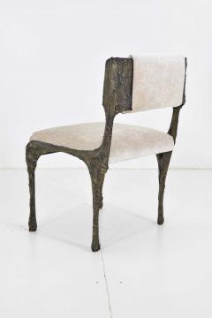 Paul Evans Set of Six Paul Evans Brutalist Sculpted Bronze and Resin Dining Chairs 1972 - 1133044