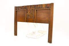 Paul Evans Style Pueblo Brutalist Mid Century Full Size Headboard - 1872898