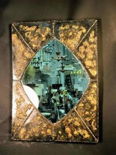 Paul Evans Textured Brutalist Elongated Diamond Shaped Mirror in the Manner of Paul Evans - 417251