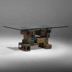 Paul Evans WELDED POLYCHROMED AND PATINATED STEEL SKYLINE DINING TABLE BY PAUL EVANS - 2945960