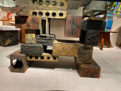 Paul Evans WELDED POLYCHROMED AND PATINATED STEEL SKYLINE DINING TABLE BY PAUL EVANS - 2946027