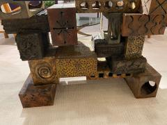 Paul Evans WELDED POLYCHROMED AND PATINATED STEEL SKYLINE DINING TABLE BY PAUL EVANS - 2946077