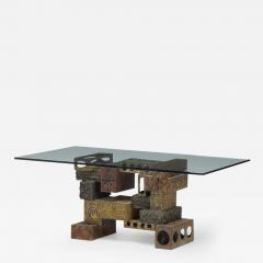 Paul Evans WELDED POLYCHROMED AND PATINATED STEEL SKYLINE DINING TABLE BY PAUL EVANS - 2951964