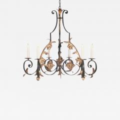 Paul Ferrante 18th C Style Paul Ferrante Tripod Form 6 Lite Wrought Iron Chandelier - 2504264