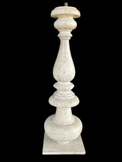 Paul Ferrante A Tall Pair of Paul Ferrante Baroque Style Travertine Baluster form Lamps - 3308704