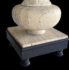 Paul Ferrante A Tall Pair of Paul Ferrante Baroque Style Travertine Baluster form Lamps - 3308707
