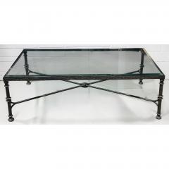 Paul Ferrante Diego Giacometti Painted Wrought Iron Cocktail Table With Glass by Paul Ferrante - 4707401
