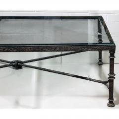 Paul Ferrante Diego Giacometti Painted Wrought Iron Cocktail Table With Glass by Paul Ferrante - 4707402