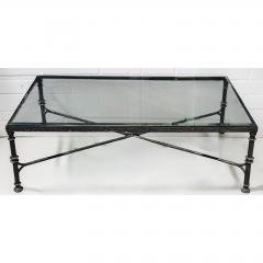 Paul Ferrante Diego Giacometti Painted Wrought Iron Cocktail Table With Glass by Paul Ferrante - 4707403