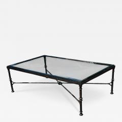 Paul Ferrante Diego Giacometti Painted Wrought Iron Cocktail Table With Glass by Paul Ferrante - 4708132