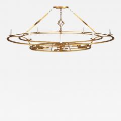 Paul Ferrante Huge Paul Ferrante Art Deco Gilt Metal Oval Chandelier - 3210560