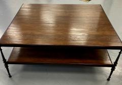 Paul Ferrante Huge Paul Ferrante Wrought Iron Walnut Square Coffee Table - 2029686