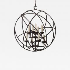 Paul Ferrante Modern Paul Ferrante Barnett Wrought Iron Pendant Orb Chandelier - 3881338