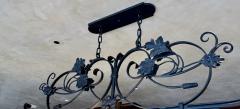 Paul Ferrante Monumental Hand Forged Iron Kitchen or Billiard Chandelier by Paul Ferrante - 4601927