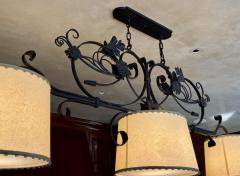 Paul Ferrante Monumental Hand Forged Iron Kitchen or Billiard Chandelier by Paul Ferrante - 4601928