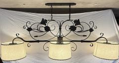 Paul Ferrante Monumental Hand Forged Iron Kitchen or Billiard Chandelier by Paul Ferrante - 4601930