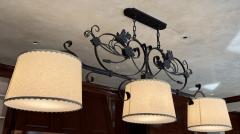 Paul Ferrante Monumental Hand Forged Iron Kitchen or Billiard Chandelier by Paul Ferrante - 4603657