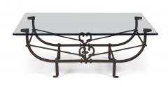 Paul Ferrante Paul Ferrante Etruscan Forged and Hammered Iron and Glass Coffee Table - 2792817