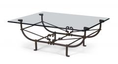 Paul Ferrante Paul Ferrante Etruscan Forged and Hammered Iron and Glass Coffee Table - 2792818