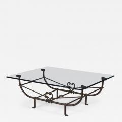 Paul Ferrante Paul Ferrante Etruscan Forged and Hammered Iron and Glass Coffee Table - 2795018