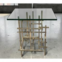 Paul Ferrante Paul Ferrante Mondrian Silver Gilt Metal Side Table - 4594042