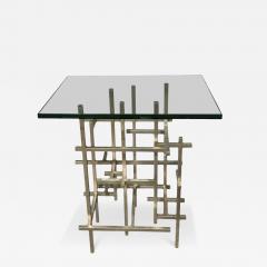 Paul Ferrante Paul Ferrante Mondrian Silver Gilt Metal Side Table - 4594850
