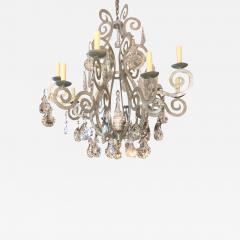 Paul Ferrante Paul Ferrante Silver Metal French Crystal Chandelier - 1685151