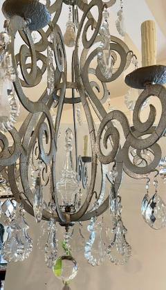 Paul Ferrante Paul Ferrante Silver Metal French Crystal Chandelier - 2110476