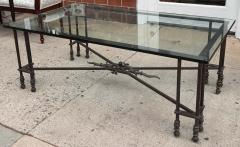 Paul Ferrante Paul Ferrante Wrought Iron Glass Cocktail Coffee Table - 3870400